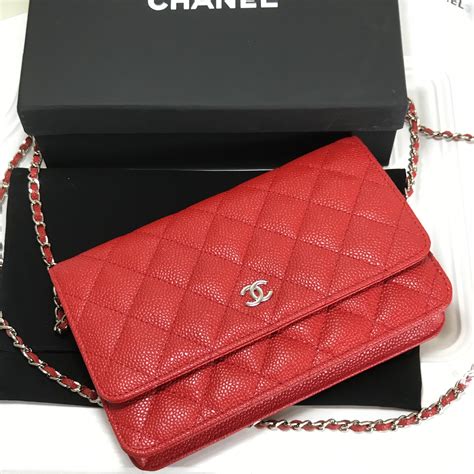 chanel red wallet on chain|chanel wallet on chain cost.